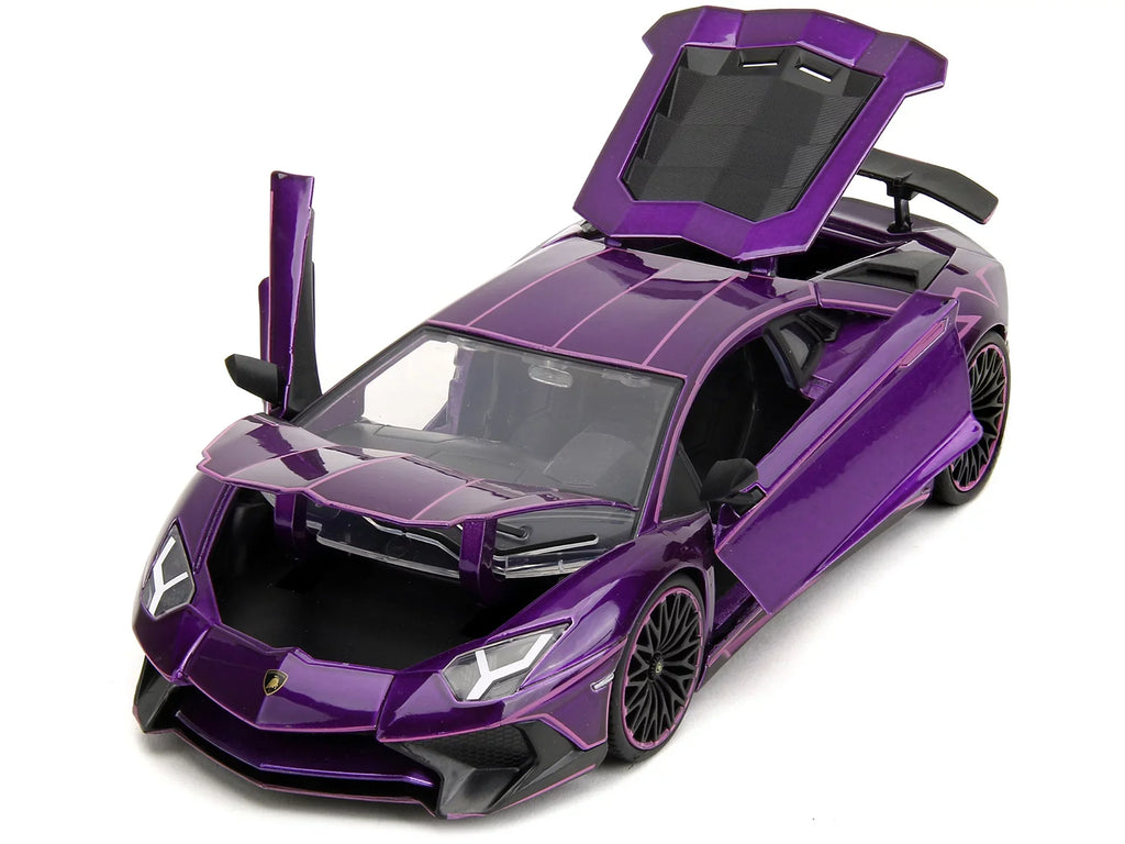 Model Jada Lamborghini with Purple Candy Aventador Graphics by SV Car Slips" Pink Series Diecast 1/24 "Pink