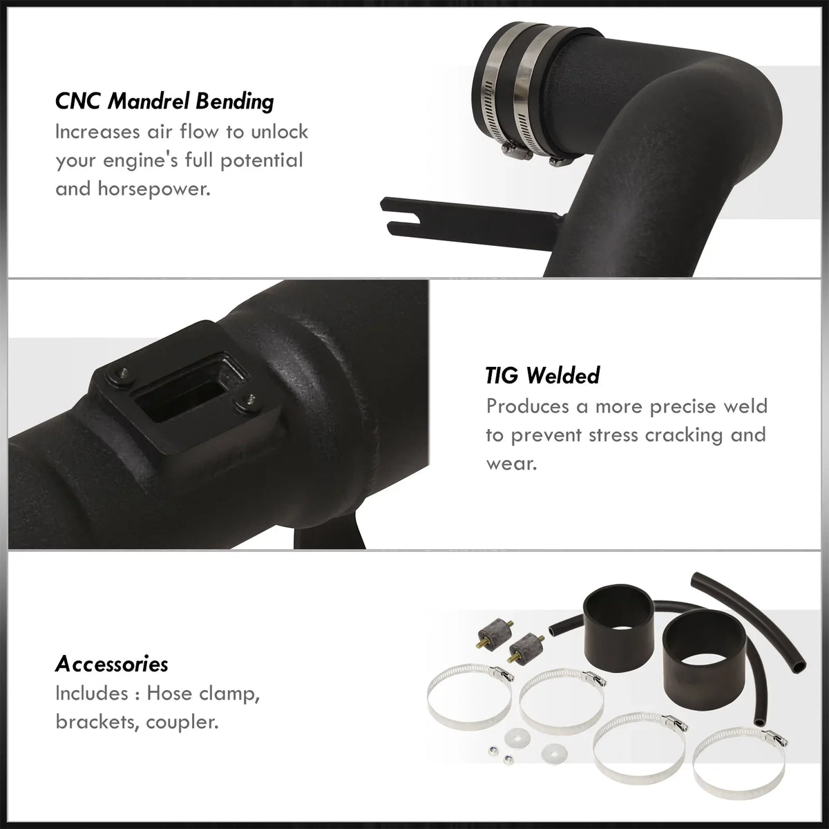Black LX 2007 08 Intake 2011 Induction Filter CAI 11 + Civic Air Pipe 2006 Piping 07 06 2009 1.8L Compatible/Replacement EX DX Distributors For 2008 10 JDM AJP Cold System L4 09 Honda Aluminum 2010