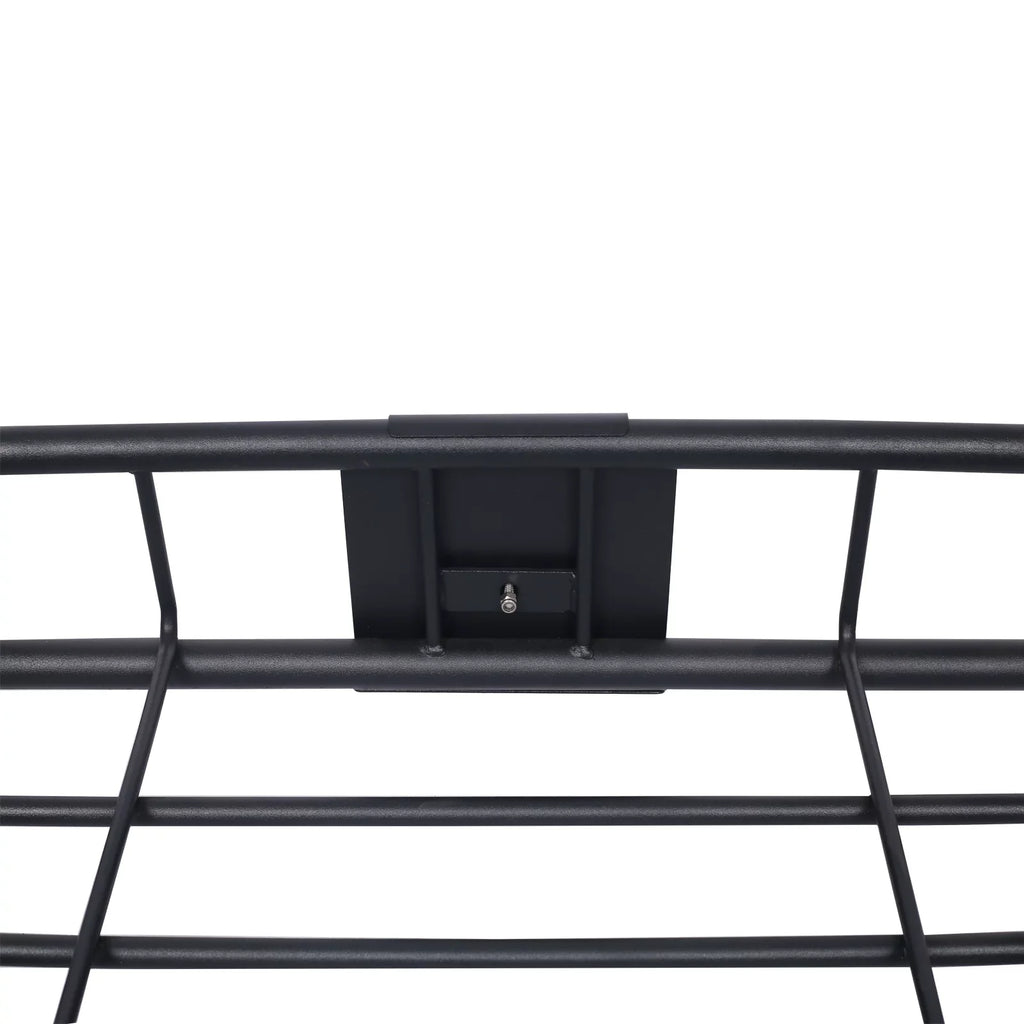 Universal Fit 43" Cargo Top Weatherproof Steel Carrier Rooftop Roof Heavy-Duty Mount - Black Basket Steel Rack