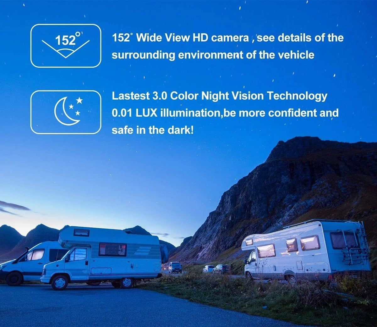 Monitor Tralier Camper Xroose View Car Rear Truck Parking RV 3.0 Night HD System Wireless Vision Van Backup FW04 Camera 7" 1080P Motohome for