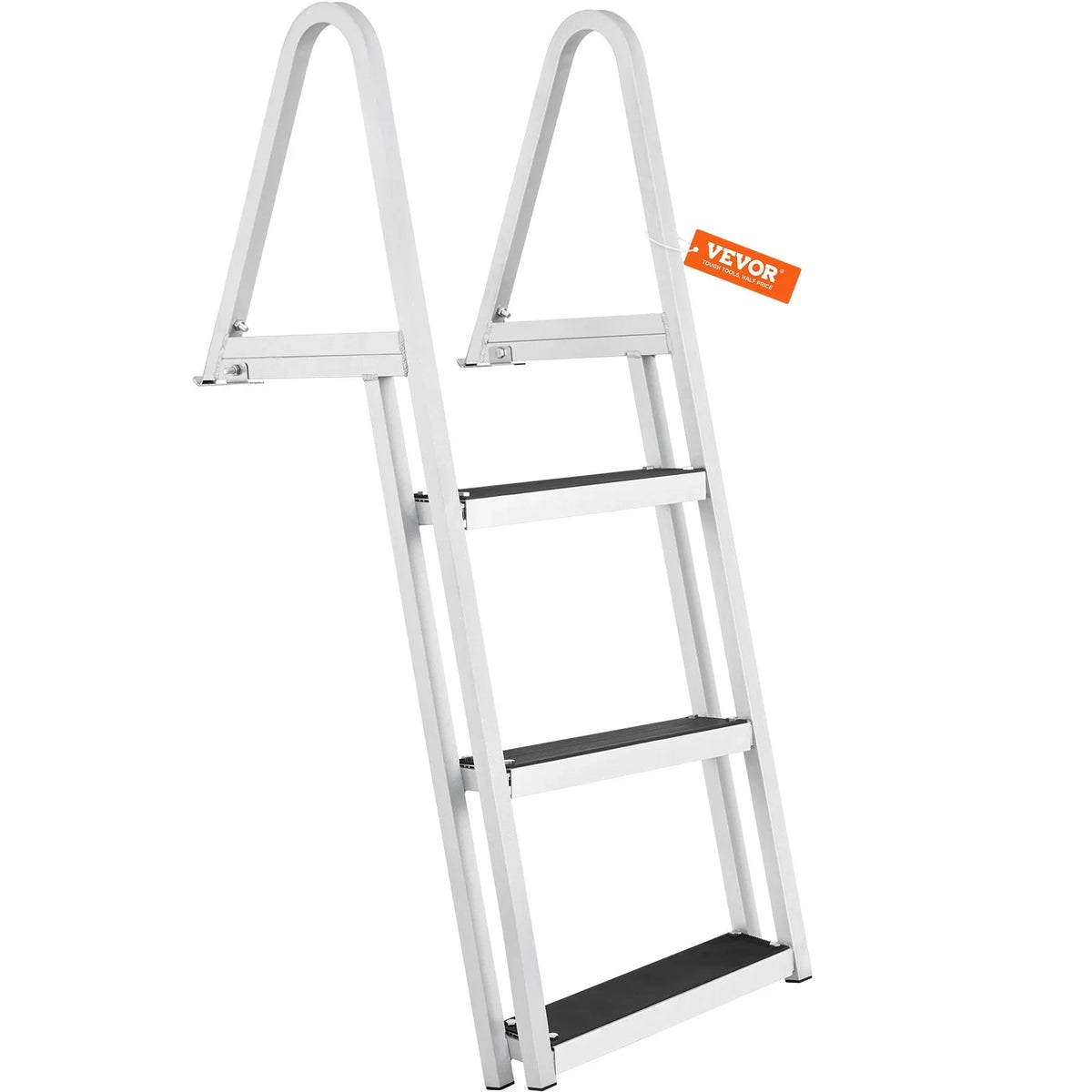 for Boats, - Removable with VEVOR Aluminum Dock 4'' Wide Alloy Pools 3-Step Nonslip Ladder Capacity, 350 Installation Access Lakes, Steps, Marine & Simple lbs