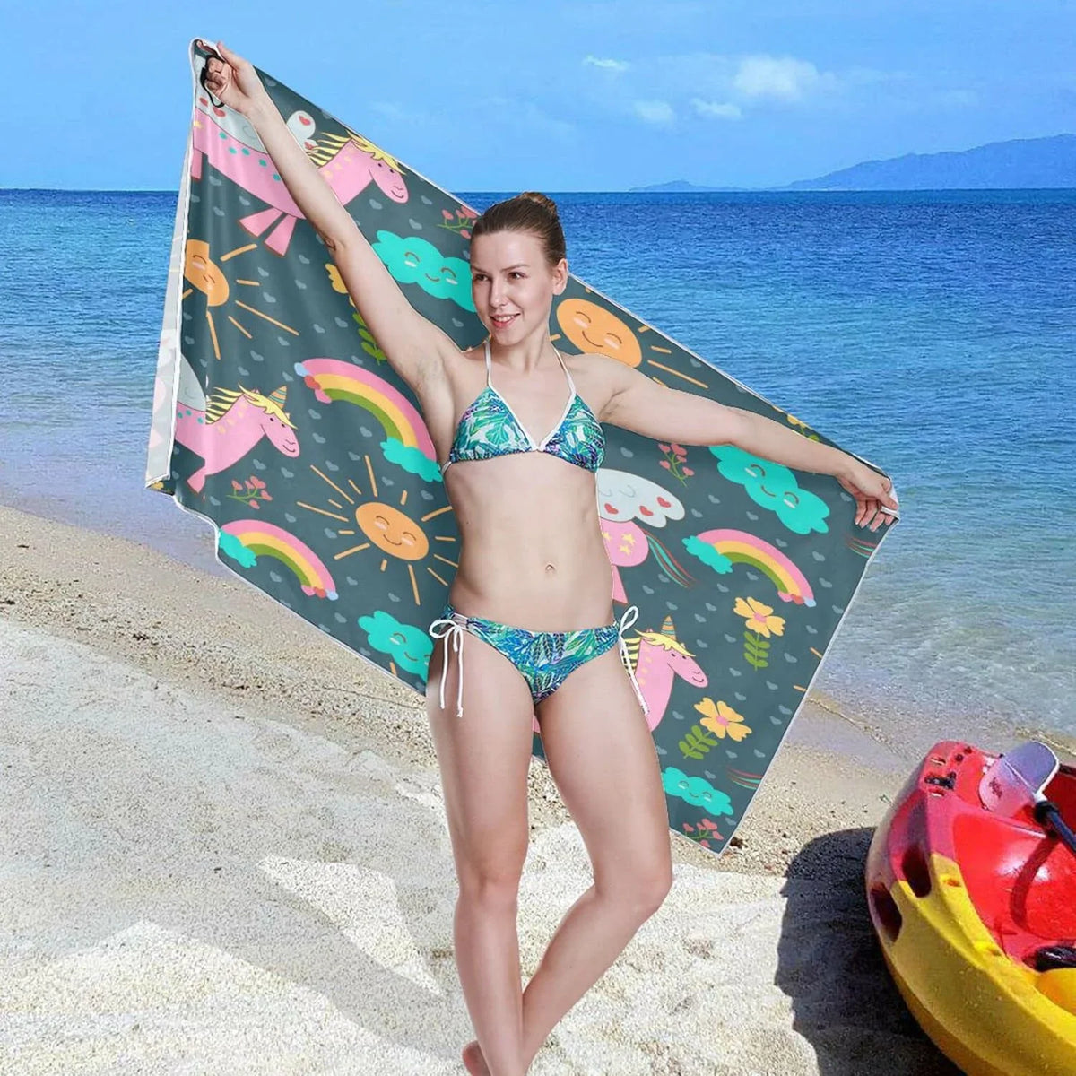 31”X71” Towel, Quick Towel Free Bestwell Yoga Sand Pink Dry Oversized Blanket, Thin Swim Beach Pool Shower Bath Towel Multipurpose Microfiber Towel Unicorns Lightweight