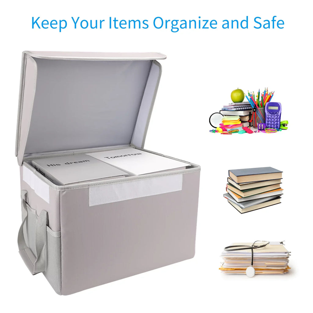 Fireproof Ideal and Car, Office Home Handles Irfora Waterproof Box, Lid Sturdy with Storage for