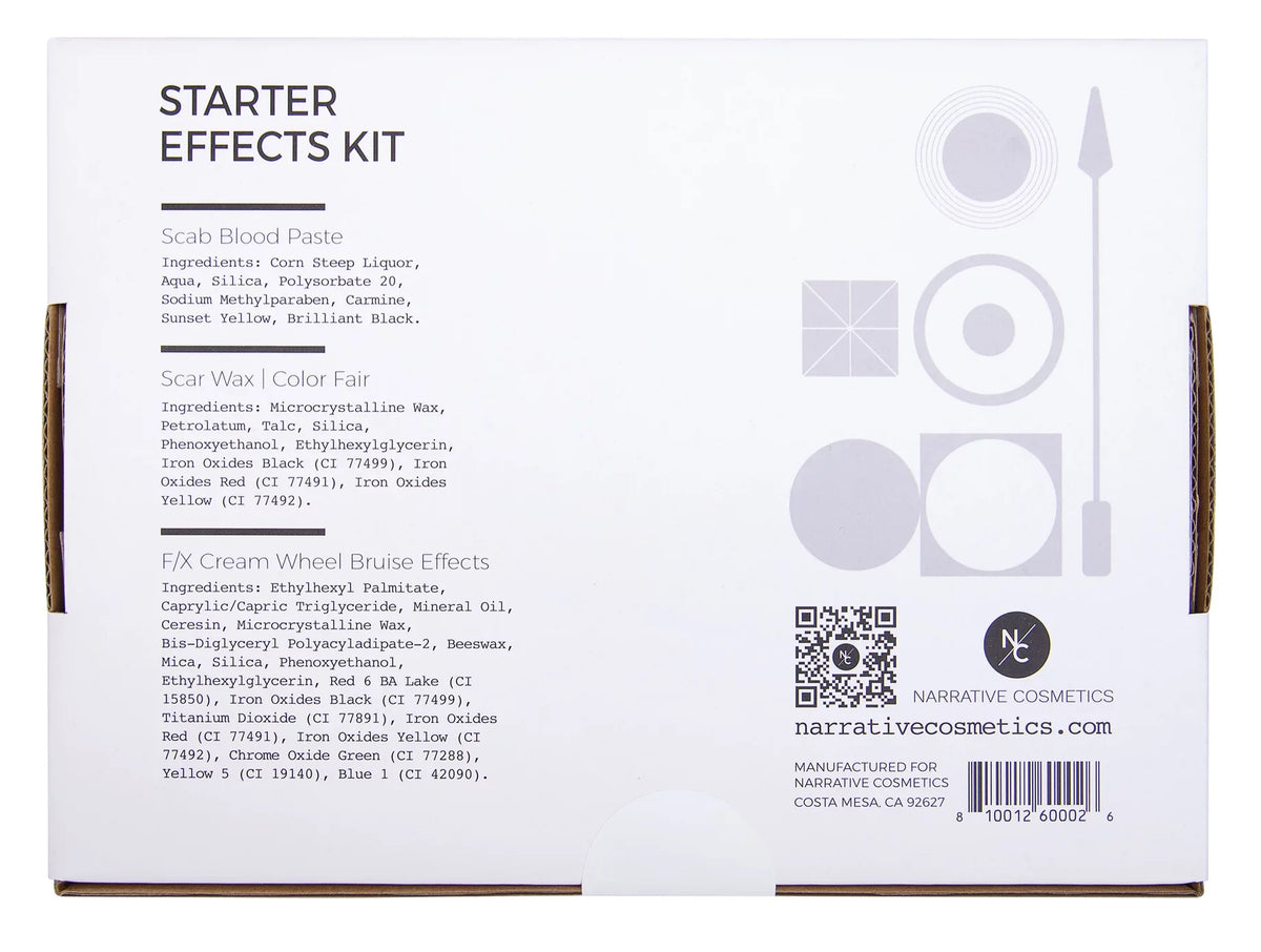 and with FX Kit and Theatrical - - Scar Sponge Special Wheel, Paste, Makeup Blood for Color Effects Sided Double Perfect Foam Spatula, Makeup Block Narrative Cosmetics Starter 6 Scab Wax Bruise