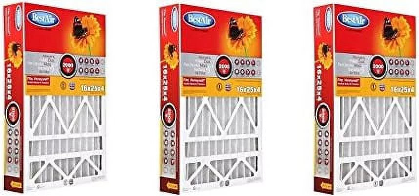X (3-Pack) 4", 25" Filter, 16" Replacement, Furnace X MERV 11