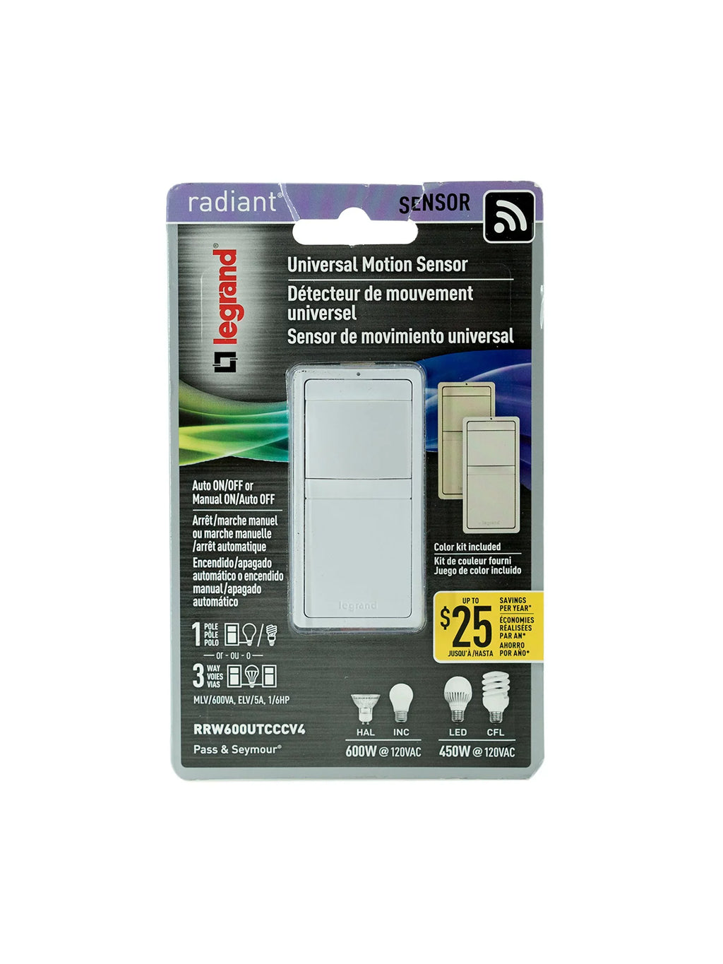 Ivory, Radiant Legrand Sensor 15 1 White Almond, Light Switch Motion pk amps