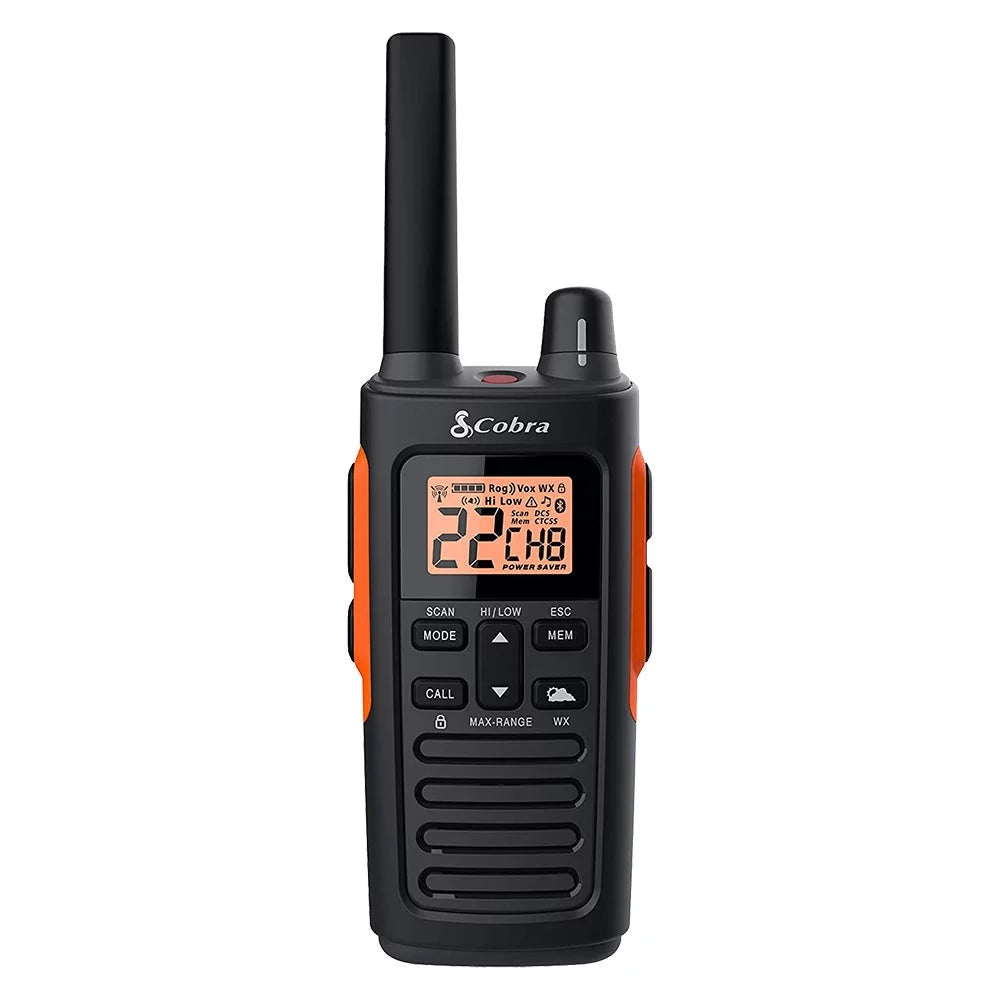 Preset Set Radio for Long RX680 Two-Way Adults Channels, Walkie Cobra - (2-Pack) Rechargeable, Range 60 38-Mile Waterproof Talkies