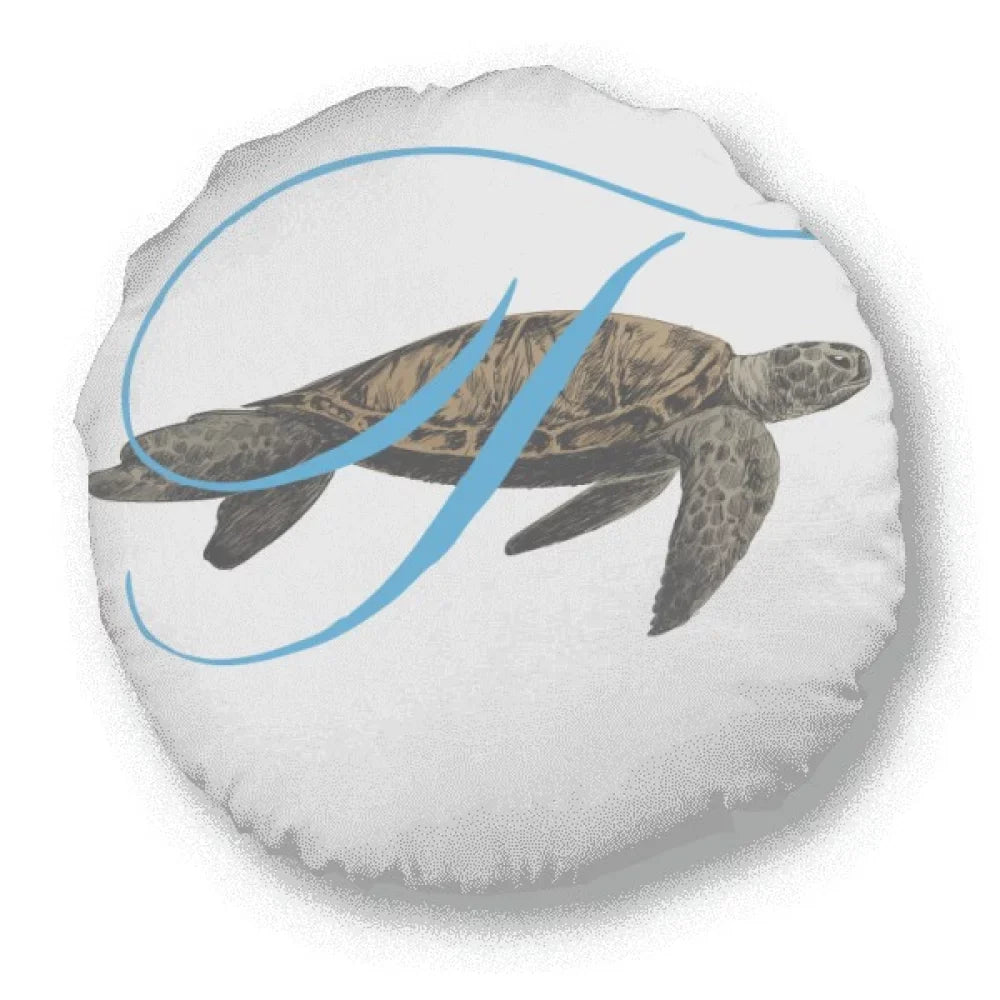 Cushion Throw Round Roam Pillow Ocean Letters Home Turtles Decoration