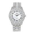 Mens Diamond Hip Read Out Date Iced Watch Colorful Blinged Timepiece Out ST10535 Fully and Raymond Dials- Big Charles - &Day Hop (ST10537-RN Rocks Designer Silver) w/Easy