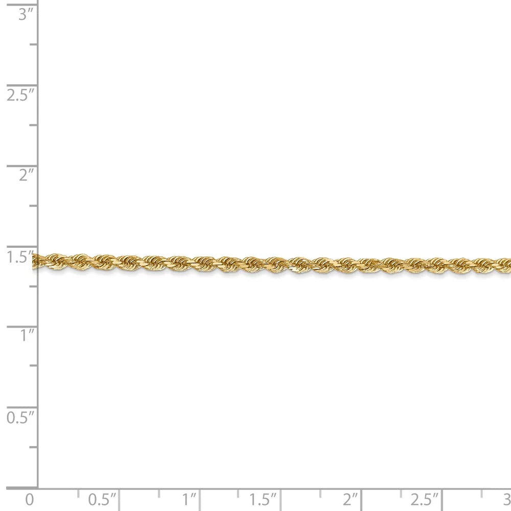 and Men for Yellow Bracelet; Cut Gold Women Diamond Real Adults Teens; Rope and Lobster Clasp 14kt 2.25mm Chain Chain with for