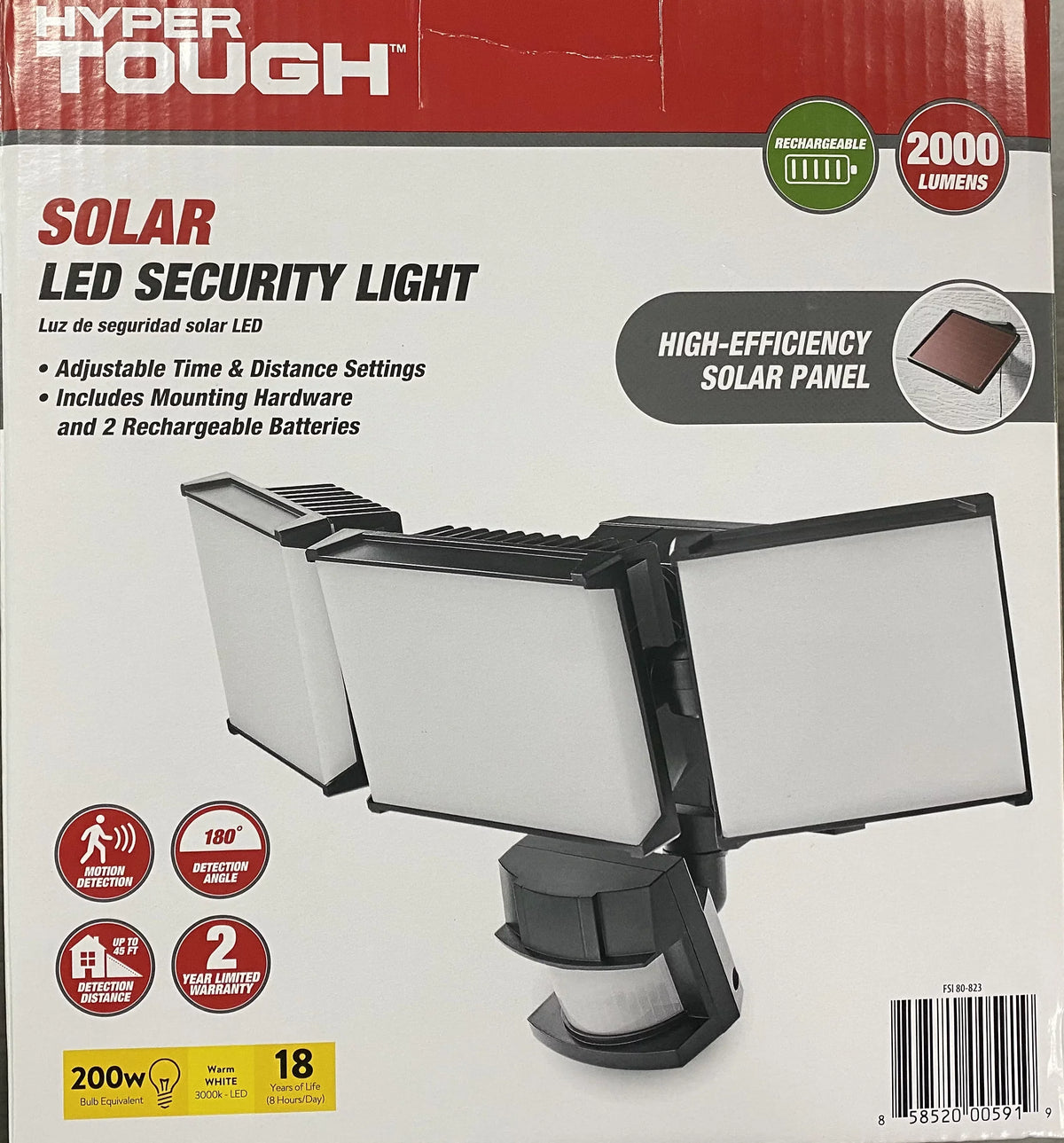 Light, Lumen Hyper Motion Black, Outdoor, Head 2000 Flood Security Sensing Tough Three Solar LED