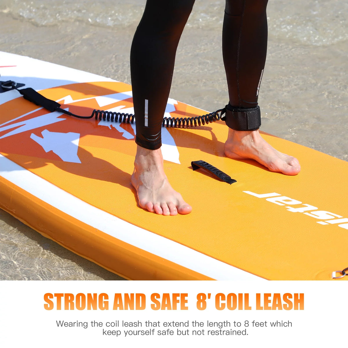 SUP/ & Control, Non-Slip Boat-Orange Adult Bottom Standing Surf Famistar Up Stand 10' Wide 3 Deck Board Inflatable Pins | Stance, Paddle Paddling, (6"Thick) with Fin for |Youth