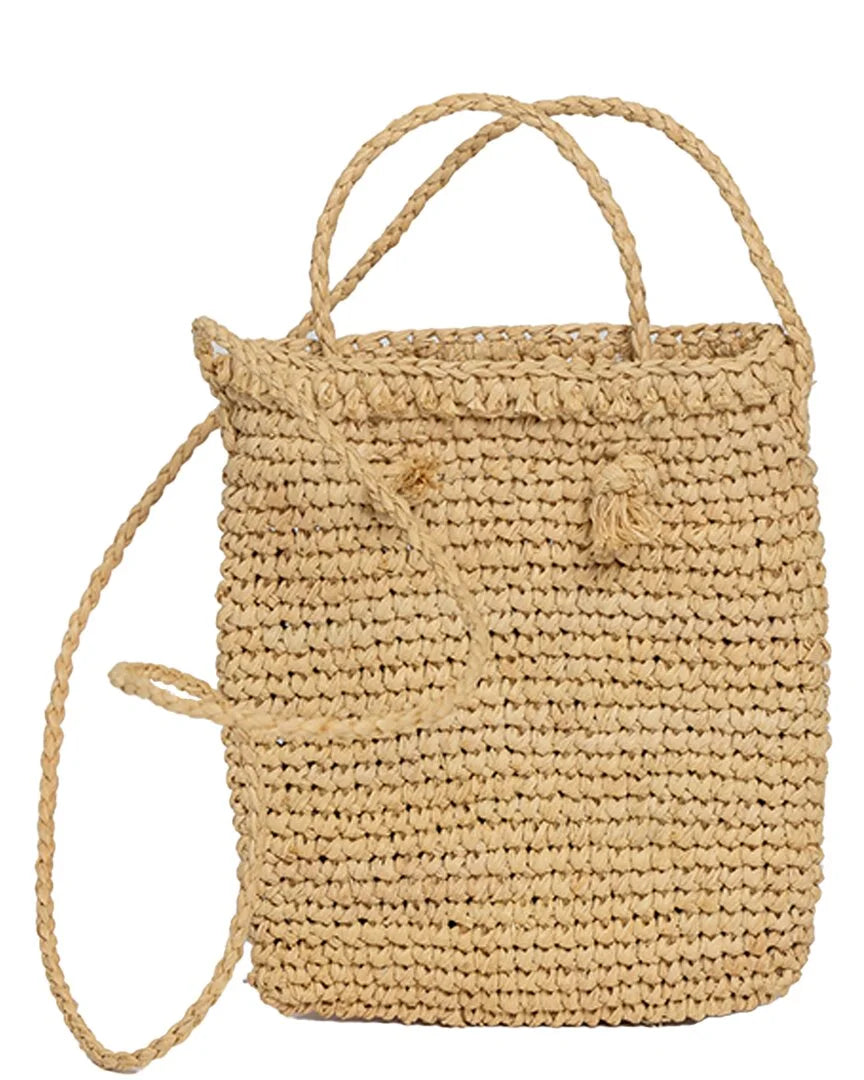Bag, Mini Brown Raffia Attack Harmony Hat