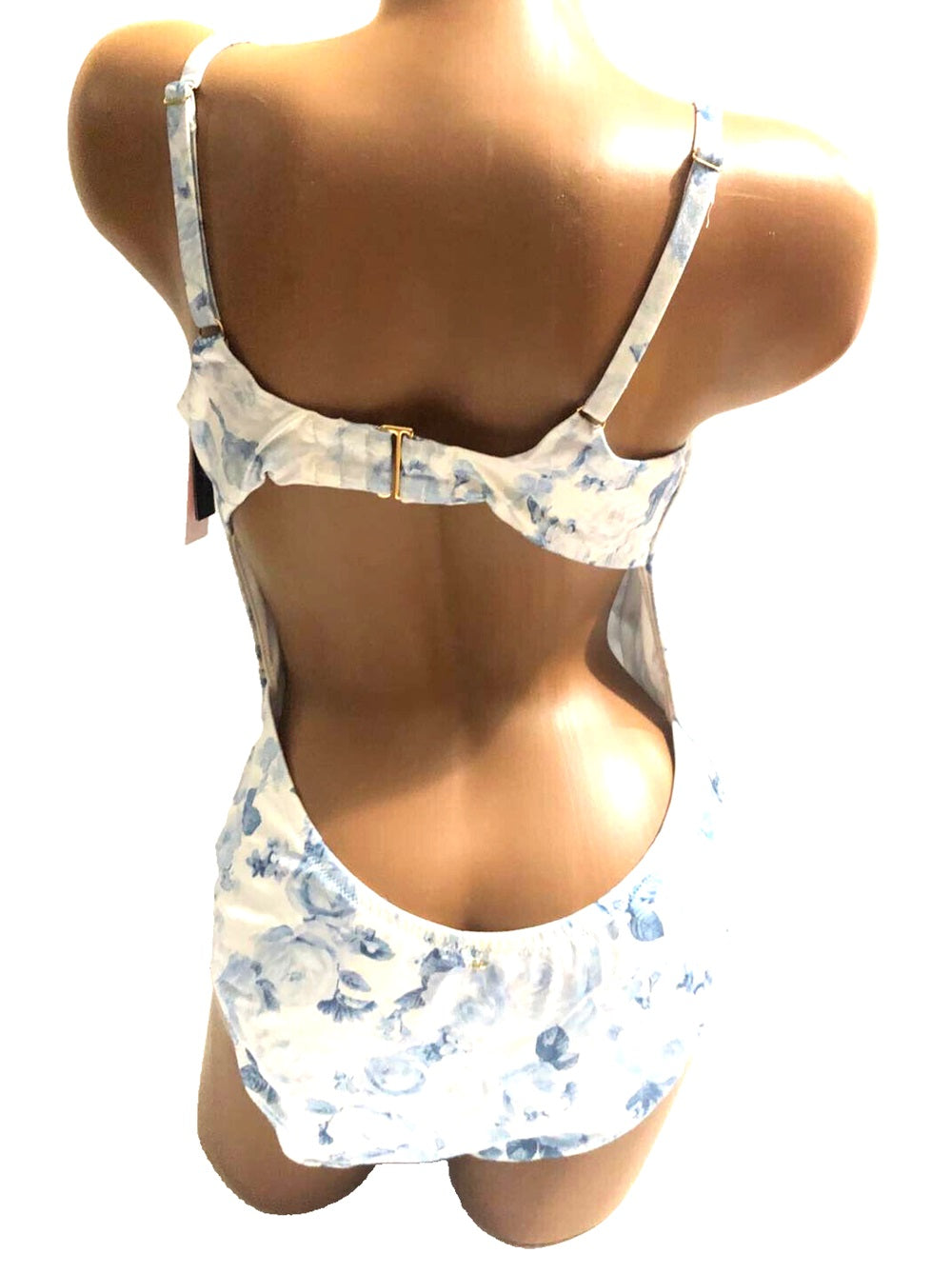 Essential Blue X-Large One Toile Piece Size Swimsuit Secret Victoria's NWT Rose White Wicked