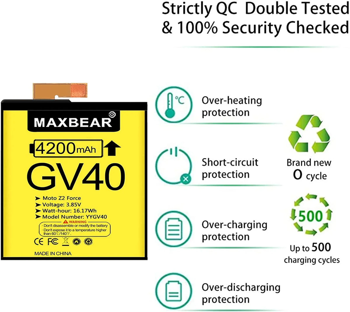 Built-in GV40 y Z (Upgraded) Moto SNN5968A Replacement y, Force 4200mAh Droid Li-Polymer