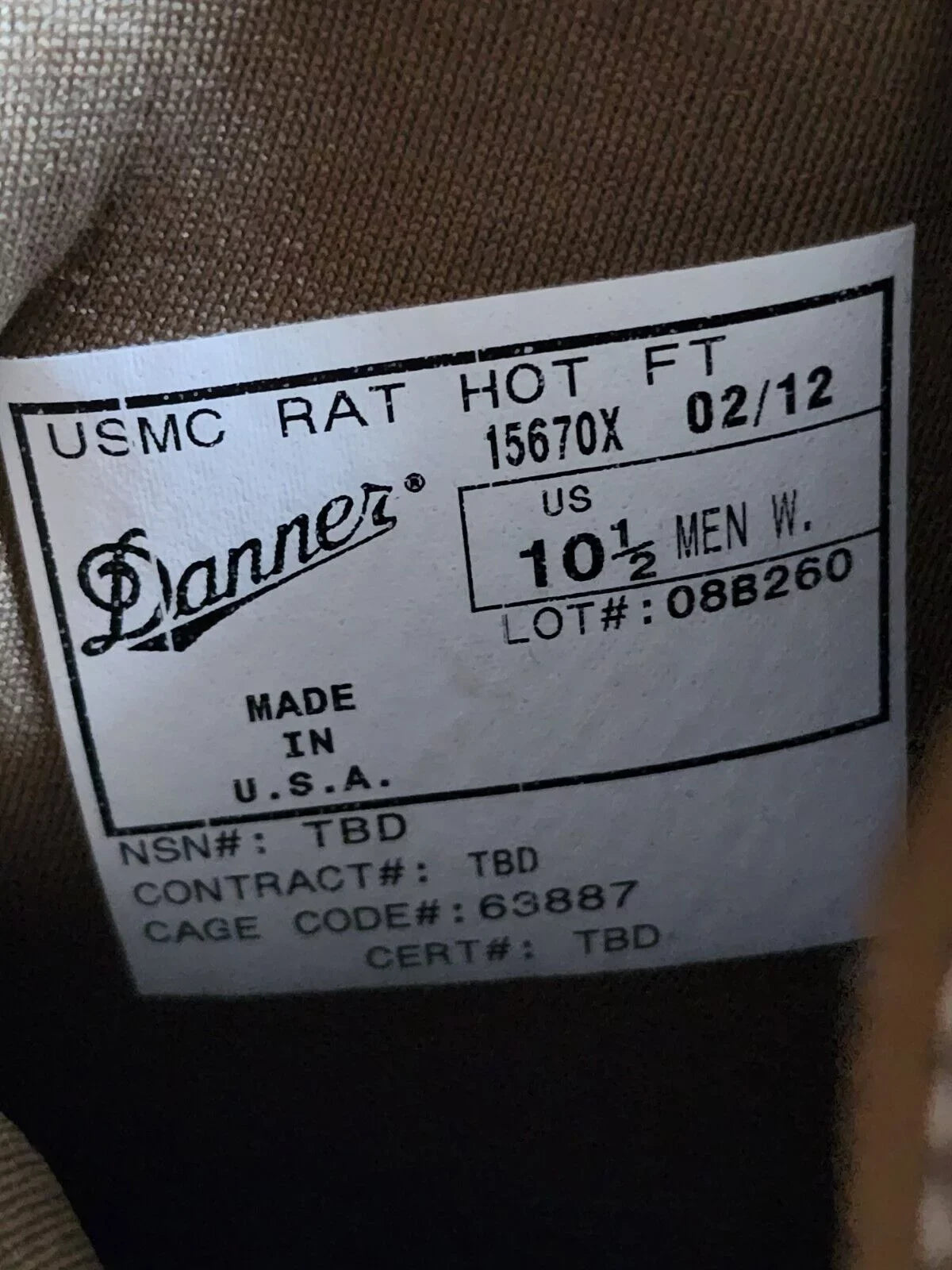 Military Weather RAT FT 15670X Issued Clothing Style Coyote Boot USMC 10.5W Danner Never Outdoor Hot
