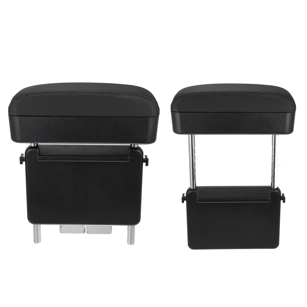 Box Seat PU Leather Organizer Car Gap Box with Armrest Armrest Armrest Adjustable Line Black Center Storage Black
