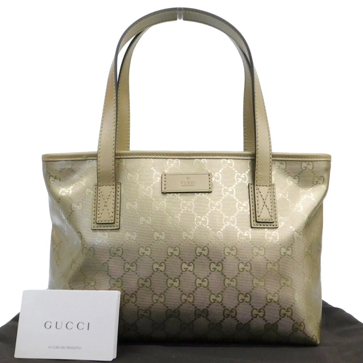 211138 Gold GG New) Implement 002123 Pre-Owned Handbag Bag GUCCI Tote (Like