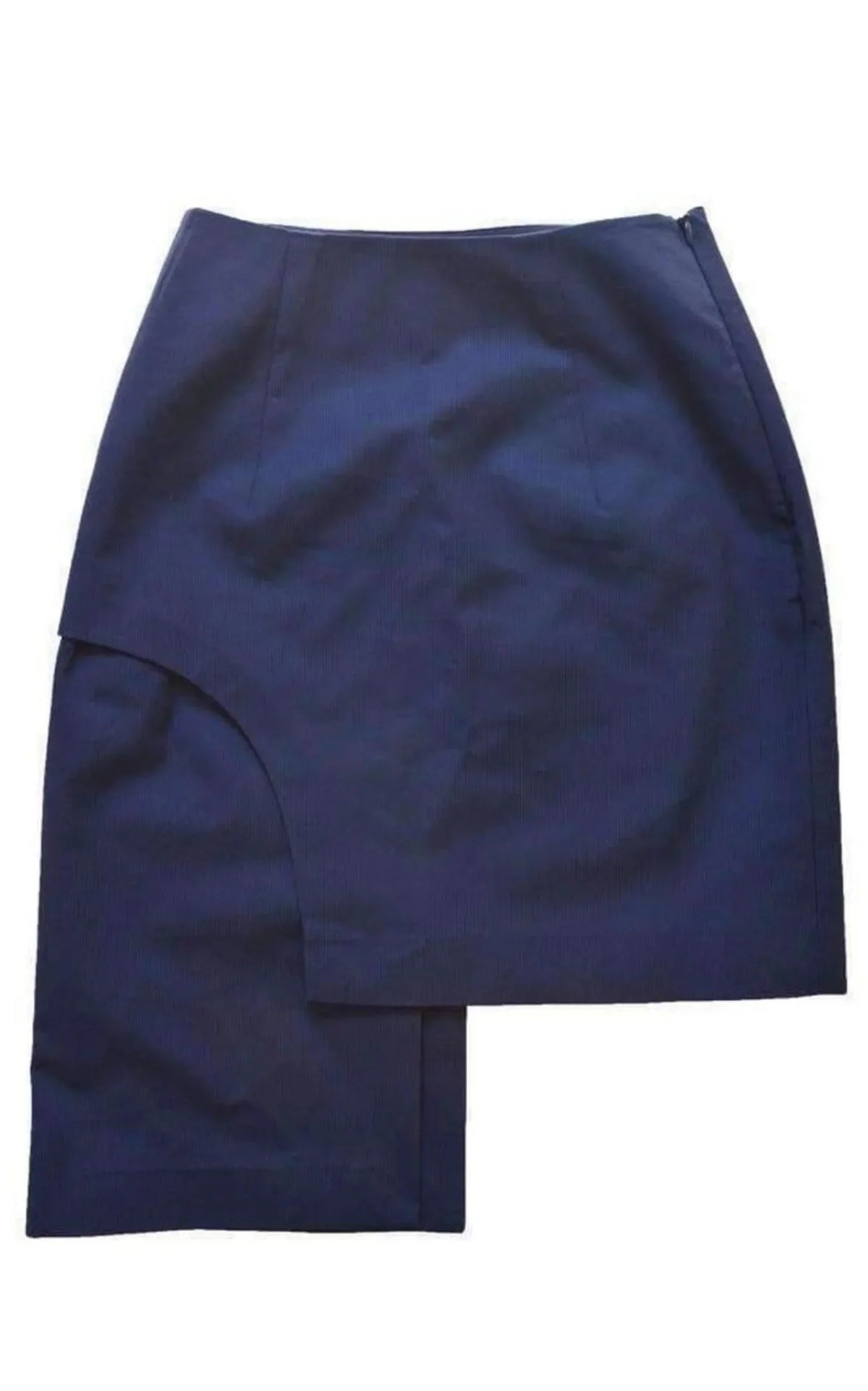 Skirt Side Asymmetric Striped Side