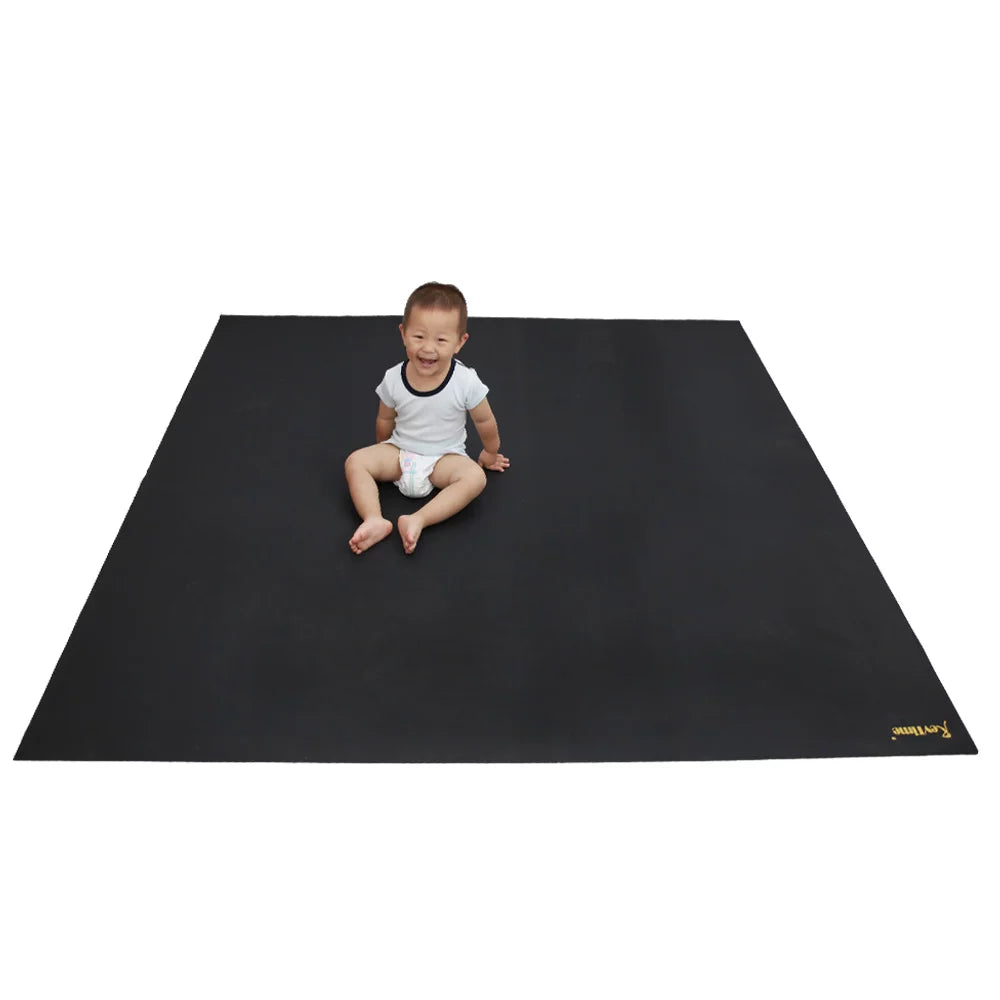 Mat 6 Feet Workouts Mat Heavy RevTime Black (72"x72"x1/8") Large Cardio Duty Home Super Exercise For x Gym 6