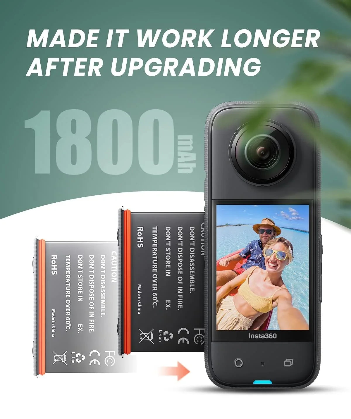 1800mAh Charging Misro High One Card & Channel Station Slots Battery x3 Station Capacity, for with SD Battery Insta360 Charger 2 Camera
