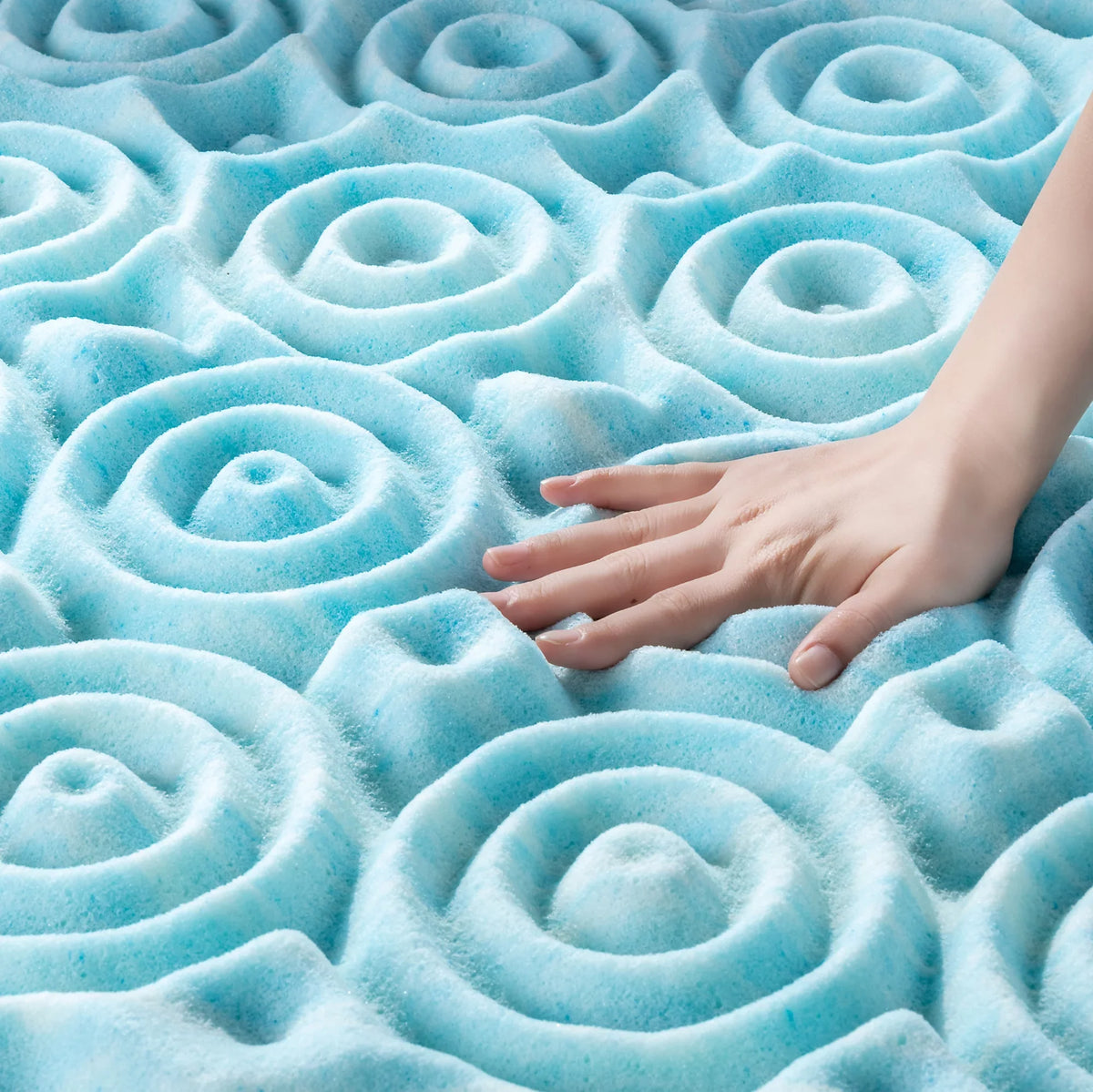 Sensations Gel Full Zinus Zoned Green Topper, Memory Tea Cooling Support Mattress Spa Foam by 2"