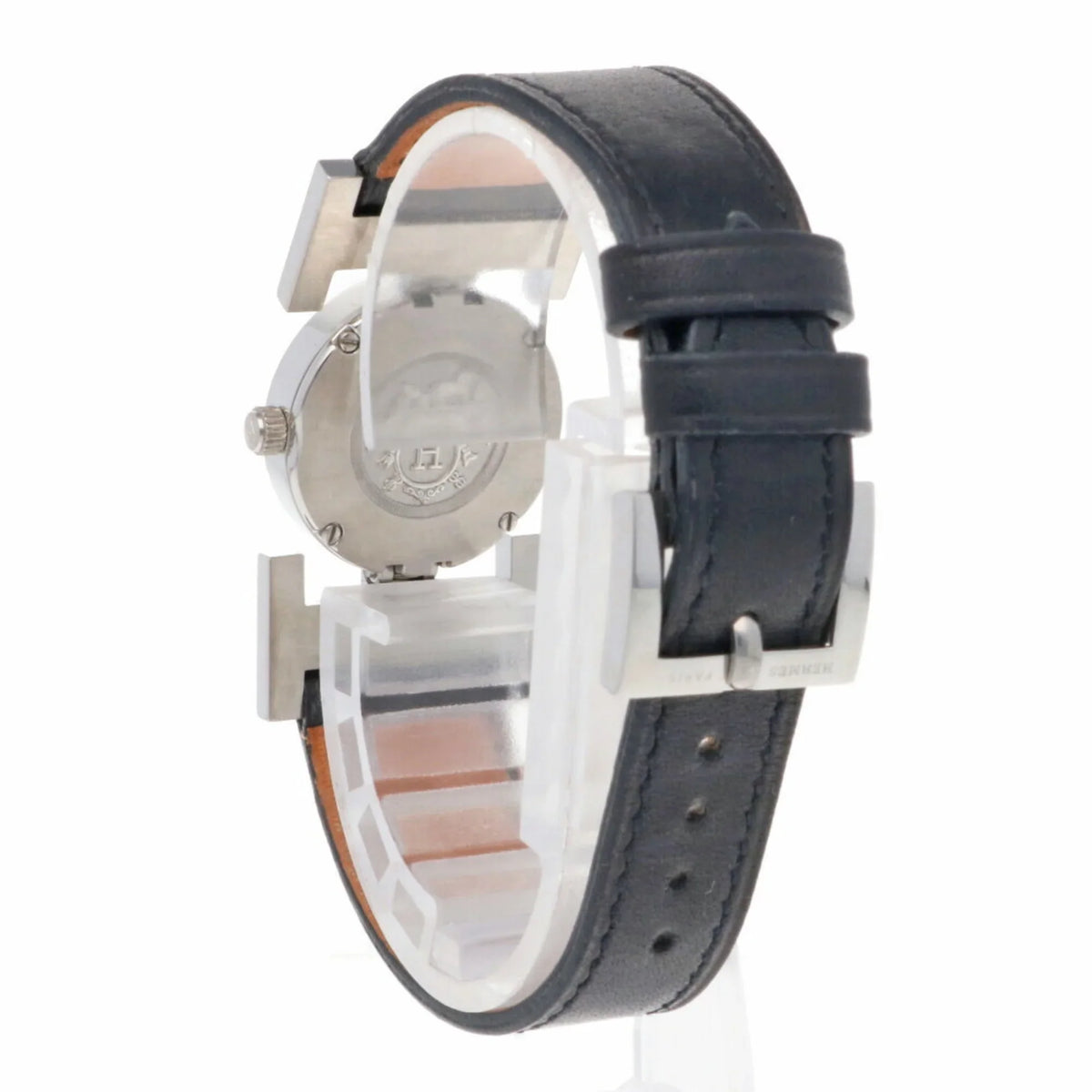 Watch Quartz Pre-Owned Stainless HERMES Steel (Good) PA1.230 Diamond Hermes Paprika Ladies Bezel