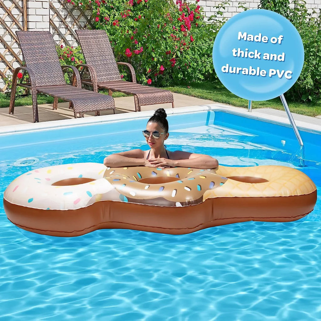 for Sections Perfect Summer Seats Inflatable Long Kids, Aquamazing Ft Cone Mesh Giant Pool Tube Float - People Cream Adults- Ice for Huge 7 - 3 Swimming XL