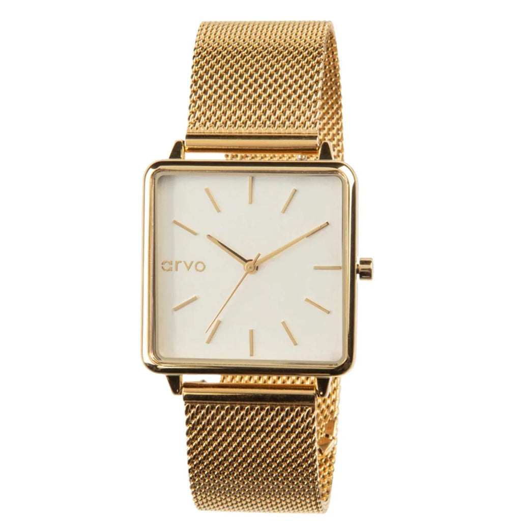 Time Squared White Gold Watch Arvo - Mesh Dial,