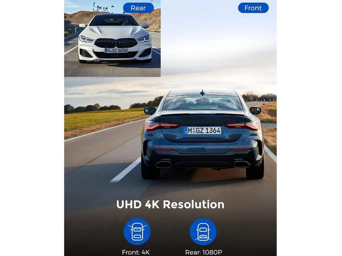 Built-in , Vision, WDR, 2" Monitor, Dash 4K, Dual Dashboard FOV, Display, G-Sensor Camera Parking Cam, Recording, 4K GPS/WiFi Night Loop 170° UHD