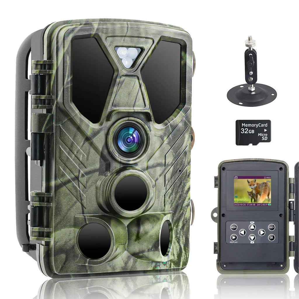 SuntekCam Card 36MP IR with Hunting Trail 4K Camera Night Vision HC-812A Wildgame Wildlife TF Monitors LED Waterproof 32GB Monitor Camera Trail Trail Hunting with