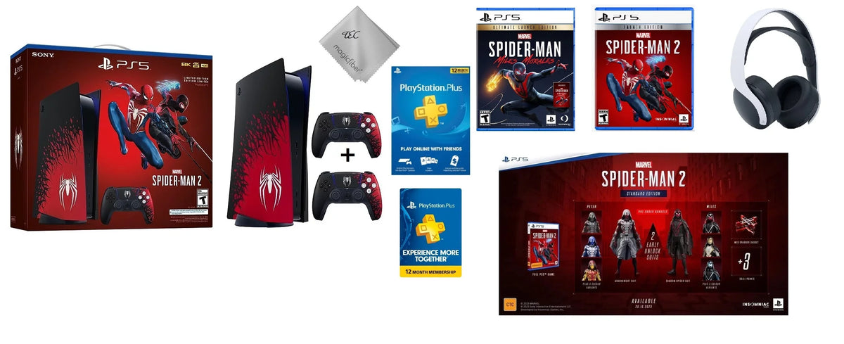 TEC Spider-Man Edition Gaming Console(Disc) Bundle Sony Marvel’s with PlayStation_PS5 - White 2