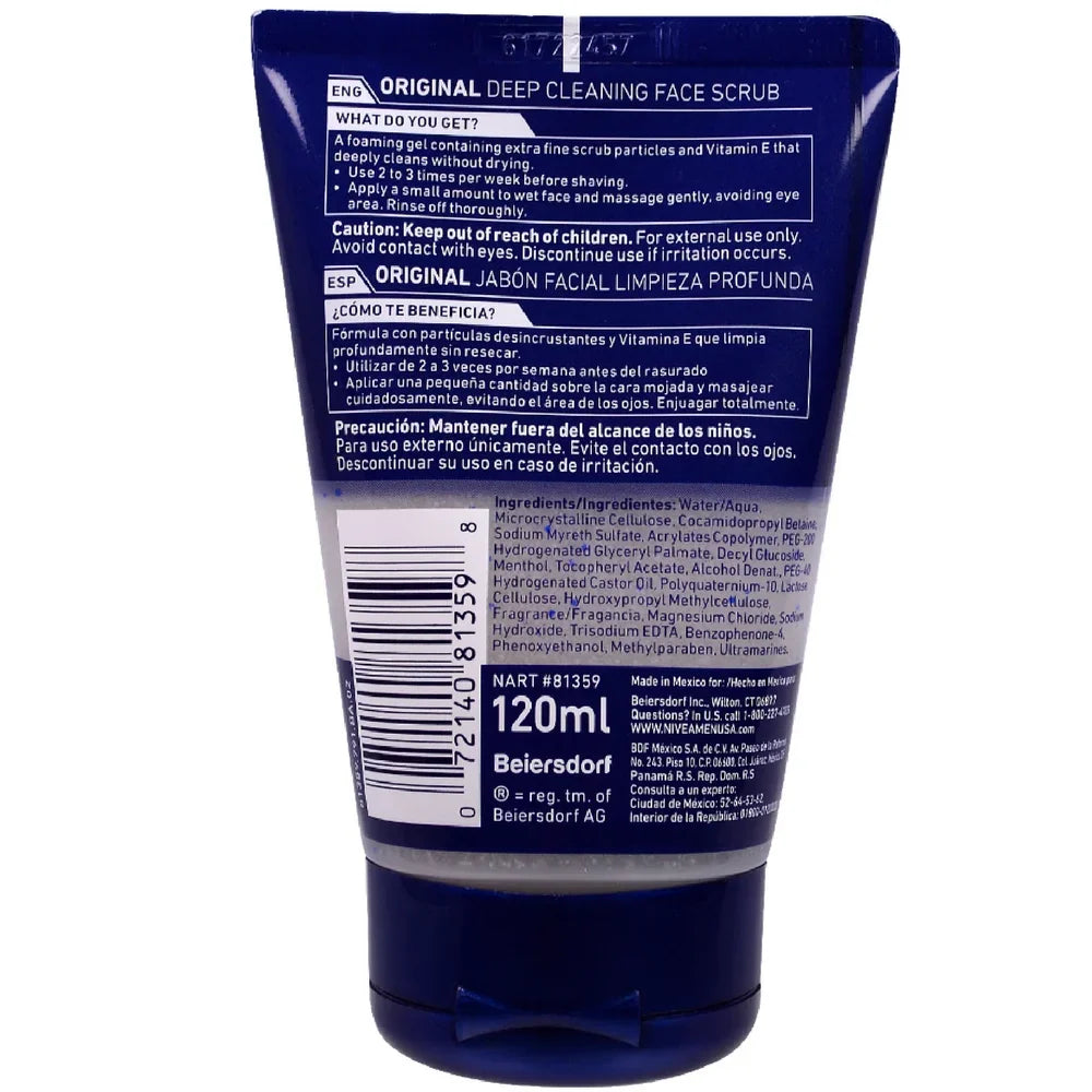 Face Scrub NIVEA 6) FOR Cleaning oz of 4.4 (Pack Original, MEN Deep
