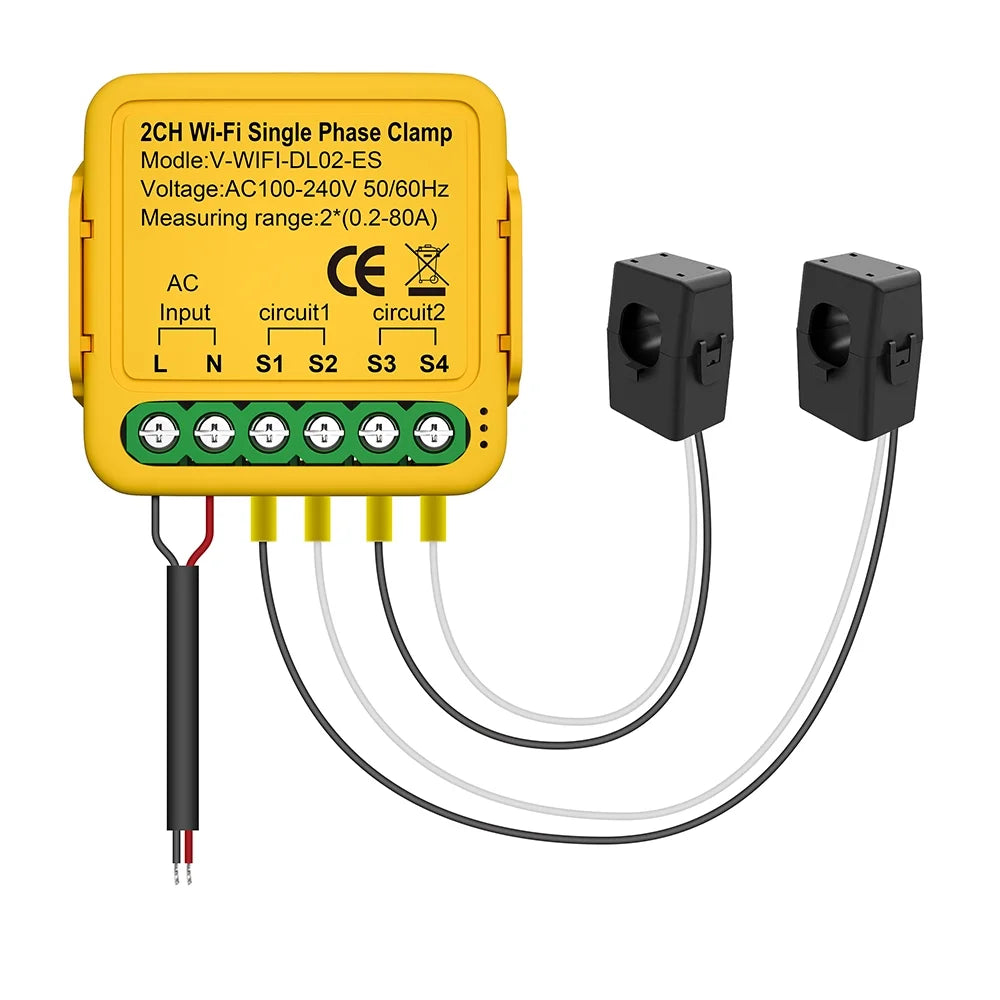 Smart Smart Solar Irfora Consumption 80a Consumption Consumption Wifi Clamp voltage Automatic Consumption Solar Current 100-240v Statistics Smart Meter Clamp regulator,