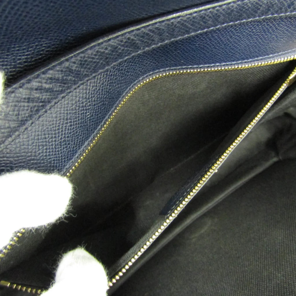 Bag Ferragamo 0011 Navy (Good) AU-21 Vara Shoulder Salvatore Leather Pre-Owned Women's