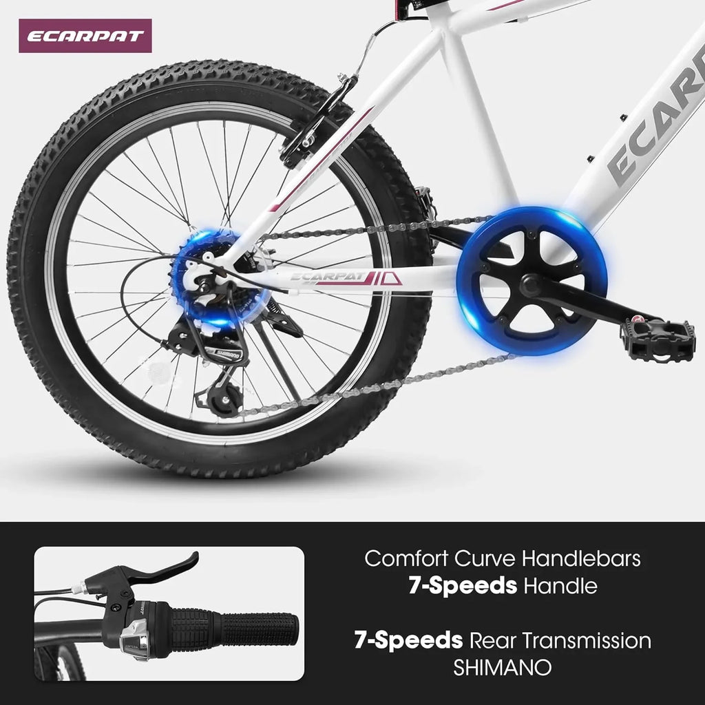 Wheel, 20 Girls Child Mountain Bike Kids’ 7-Speed, Inch Bike 20 Ecarpat Kids’ Inch Boys Bicycles