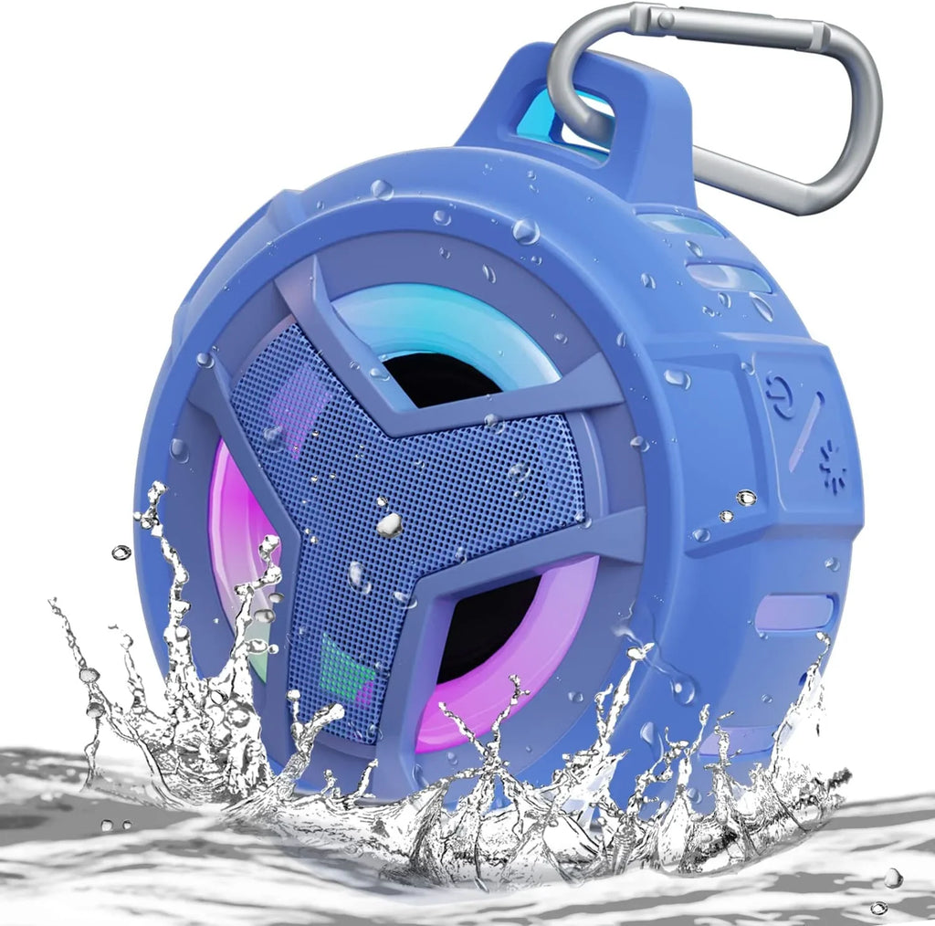 Light Boys IPX7 24H - Pool, Men, Portable Blue Wireless EBODA Speakers, for Hiking, Gifts Small Speaker, Shower Waterproof Playtime Beach, Floating with for Bluetooth Light Kayak Accessories,