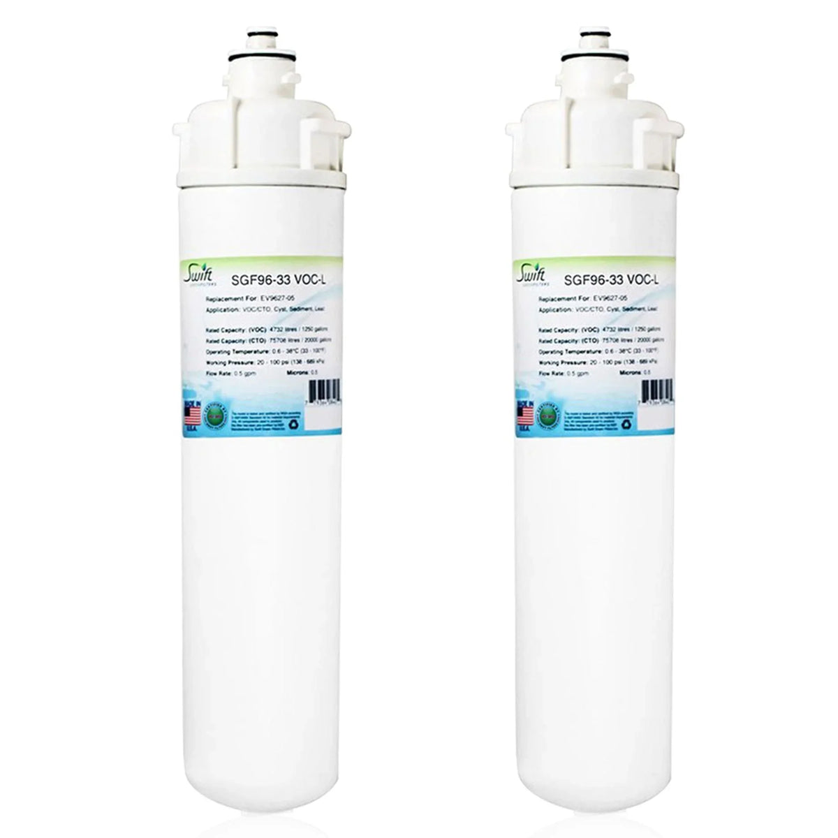 Made of Filters Commercial in for Water Swift VOC-L SGF-96-33 Filter (Pack USA EV9627-05, Green 2) Compatible