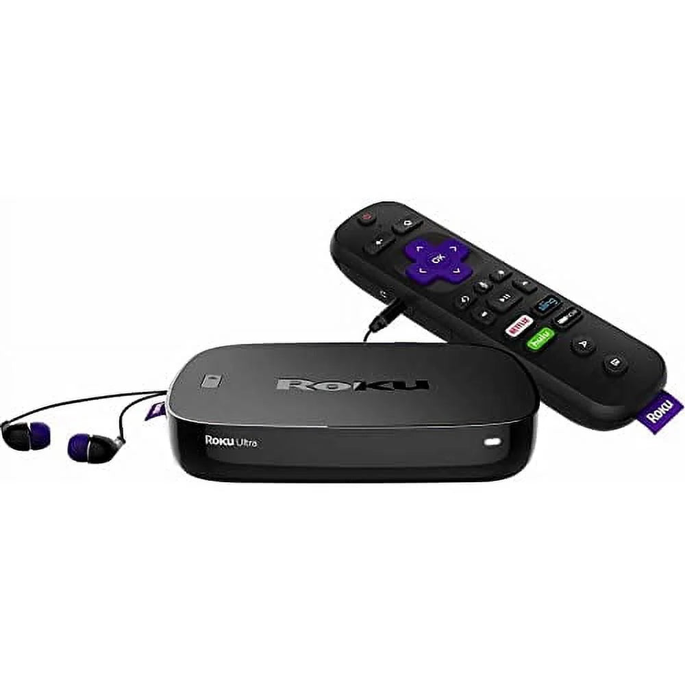 and Streaming (Voice, SD Finder, TV Micro 4K/HDR/HD Volume), Roku Ultra and Enhanced Remote with Jack, Remote | USB Ethernet, (2017) Power Player Headphone