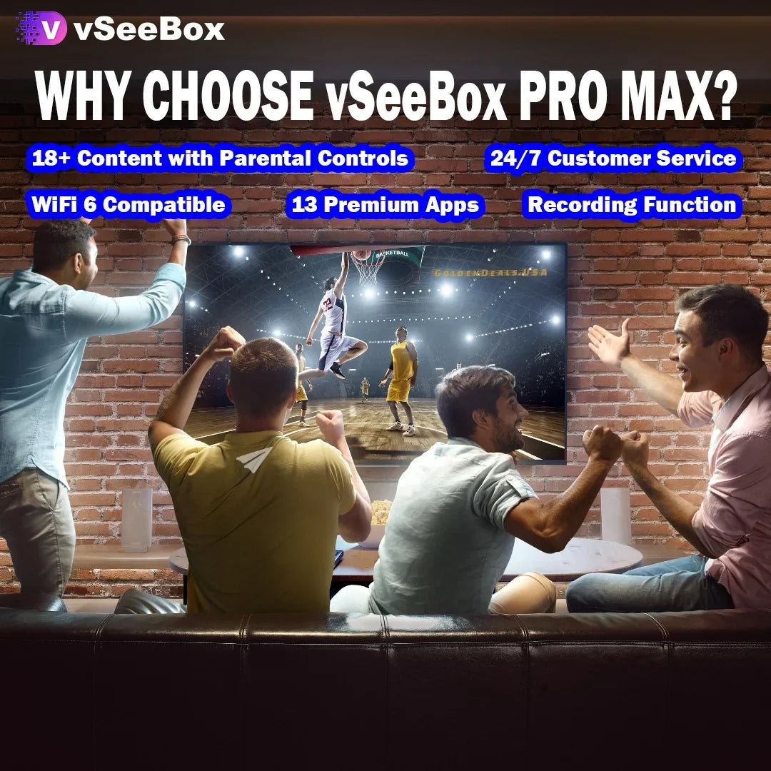Remote Max Guide 8K WiFi USB 64GB with Keyboard, 2024 Drive, Extender, Detailed New Pro Setup 64GB RAM, HDMI Control, 4GB - Backlit 32GB TF Storage vSeeBox Cable, 11, Bundle Card, Android