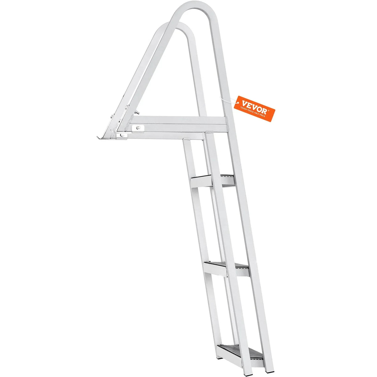 for Boats, - Removable with VEVOR Aluminum Dock 4'' Wide Alloy Pools 3-Step Nonslip Ladder Capacity, 350 Installation Access Lakes, Steps, Marine & Simple lbs