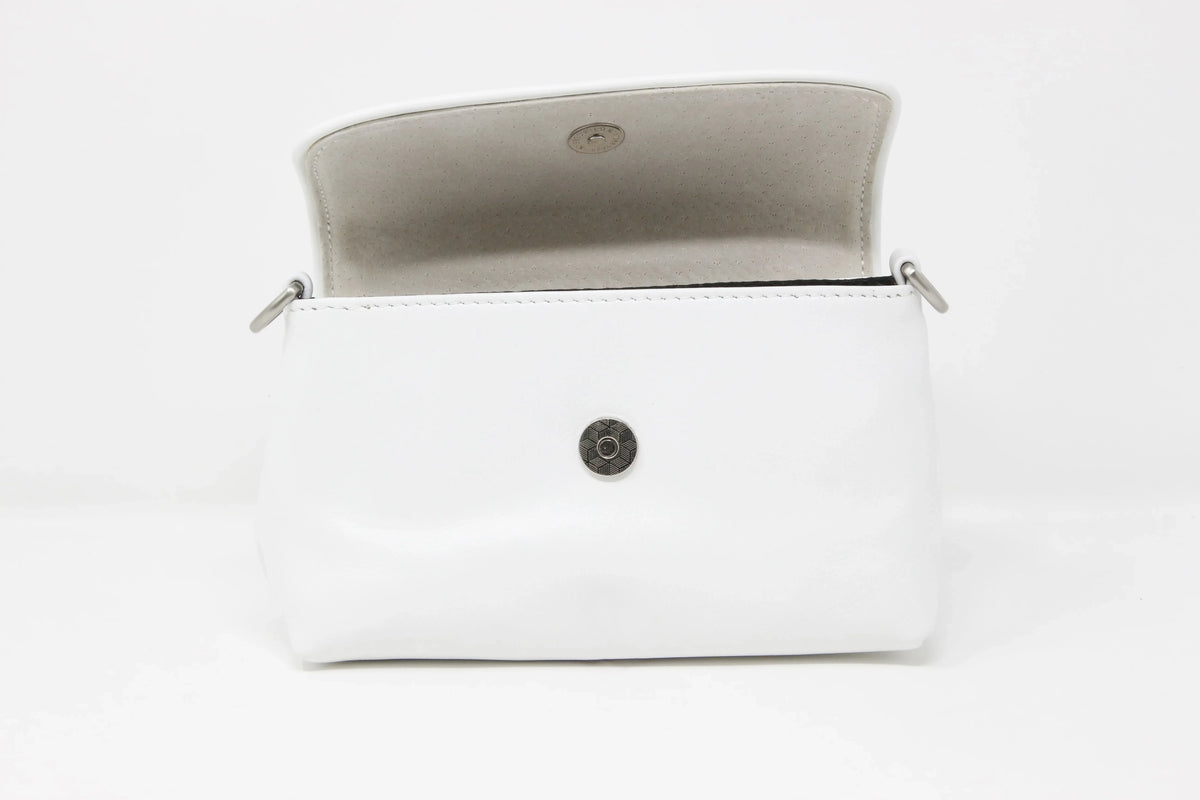 With /Clutch White Shoulder Strap Handbag DOMINIE Leather Removable Purse Audrey Unisex Crossbody