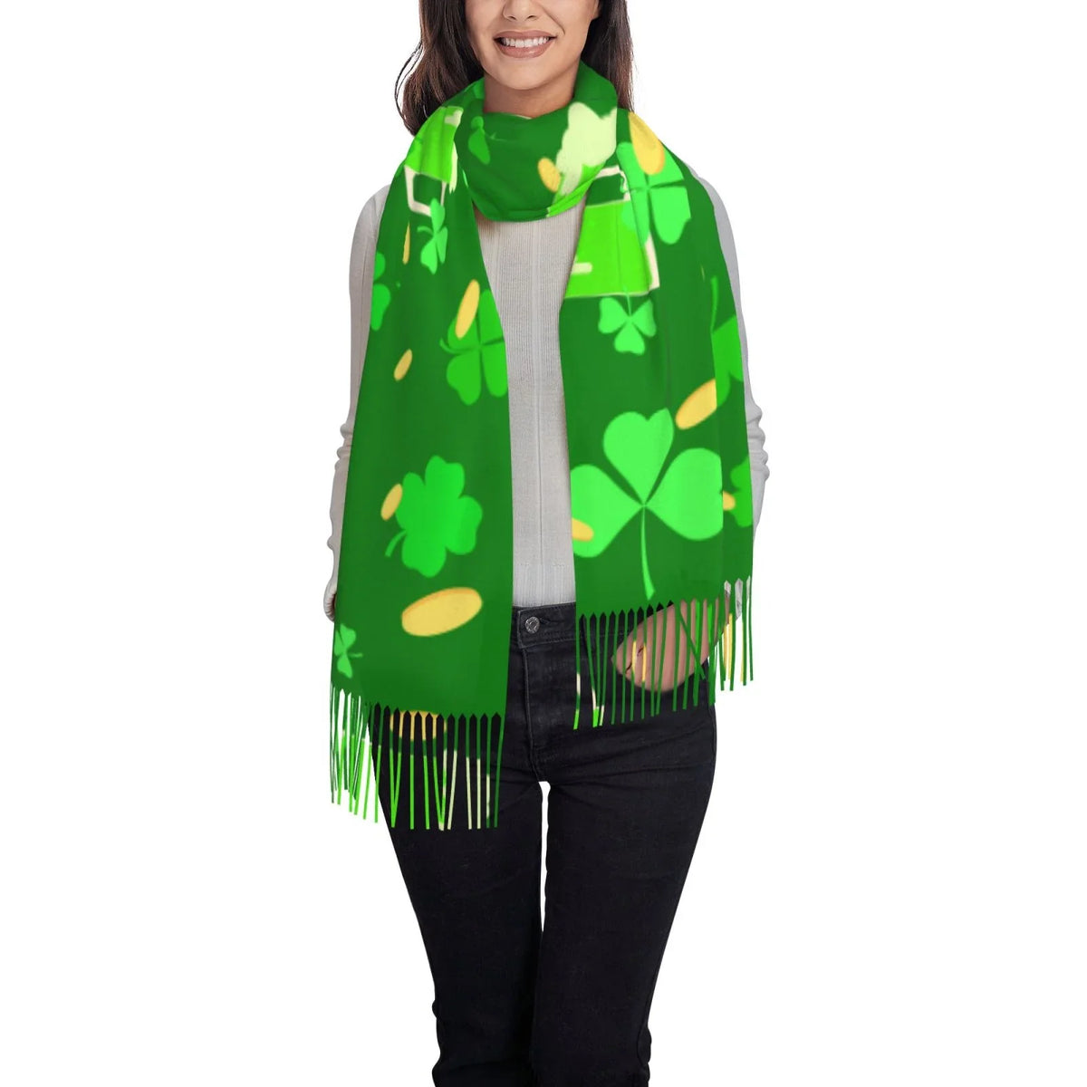 Scarves St Large Day2 Cashmere Warm Art Shawl Wrap Scarf Winter Gifts- Patrick's Elegant Feel Bingfone For Soft Women Print