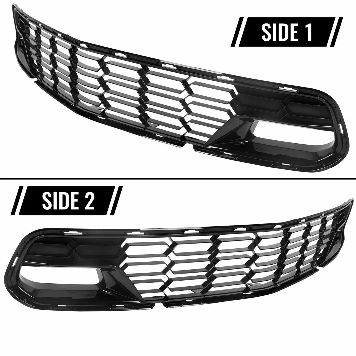 Lower Painted Corvette Style Cover C7 Bracket) 2014-2019 Chevrolet Front Front Models Bumper Grille (W/O Plastic Z06 All Camera for Black Kojem Glossy