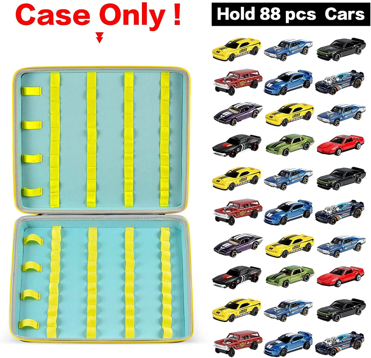 Case, Container Organizer Car Storage Carrying (Box Toy Only) Display 88 Holder
