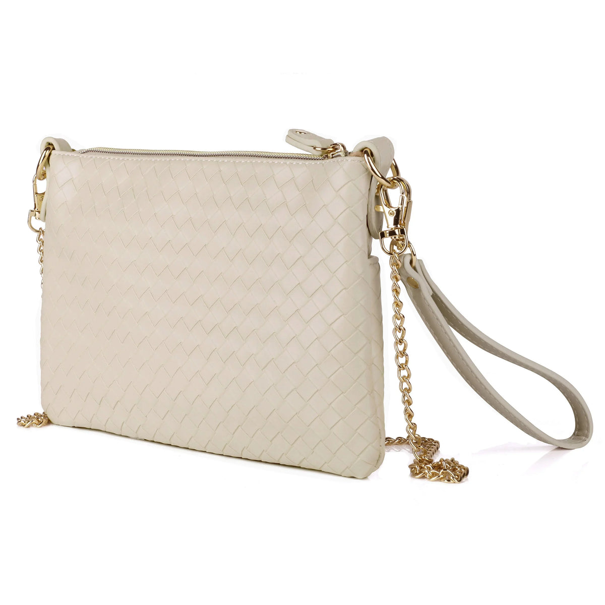 Pepper Pouch White Vegan Women's Julia Leather, Buxton Everywhere Basketweave Convt