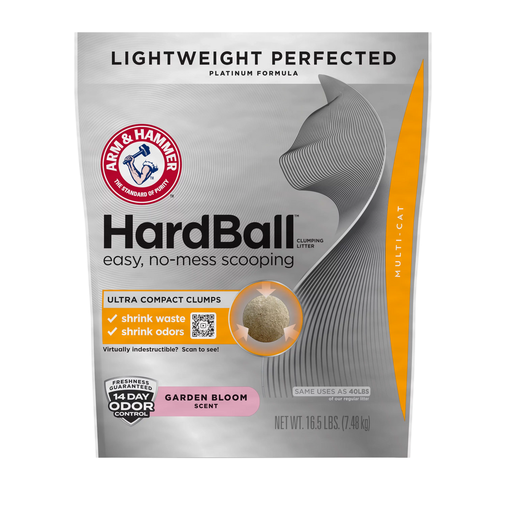 Lightweight HAMMER Bloom, Clumping lb & Hardball Cat Litter, Platinum, ARM Multi-Cat, 16.5 Garden