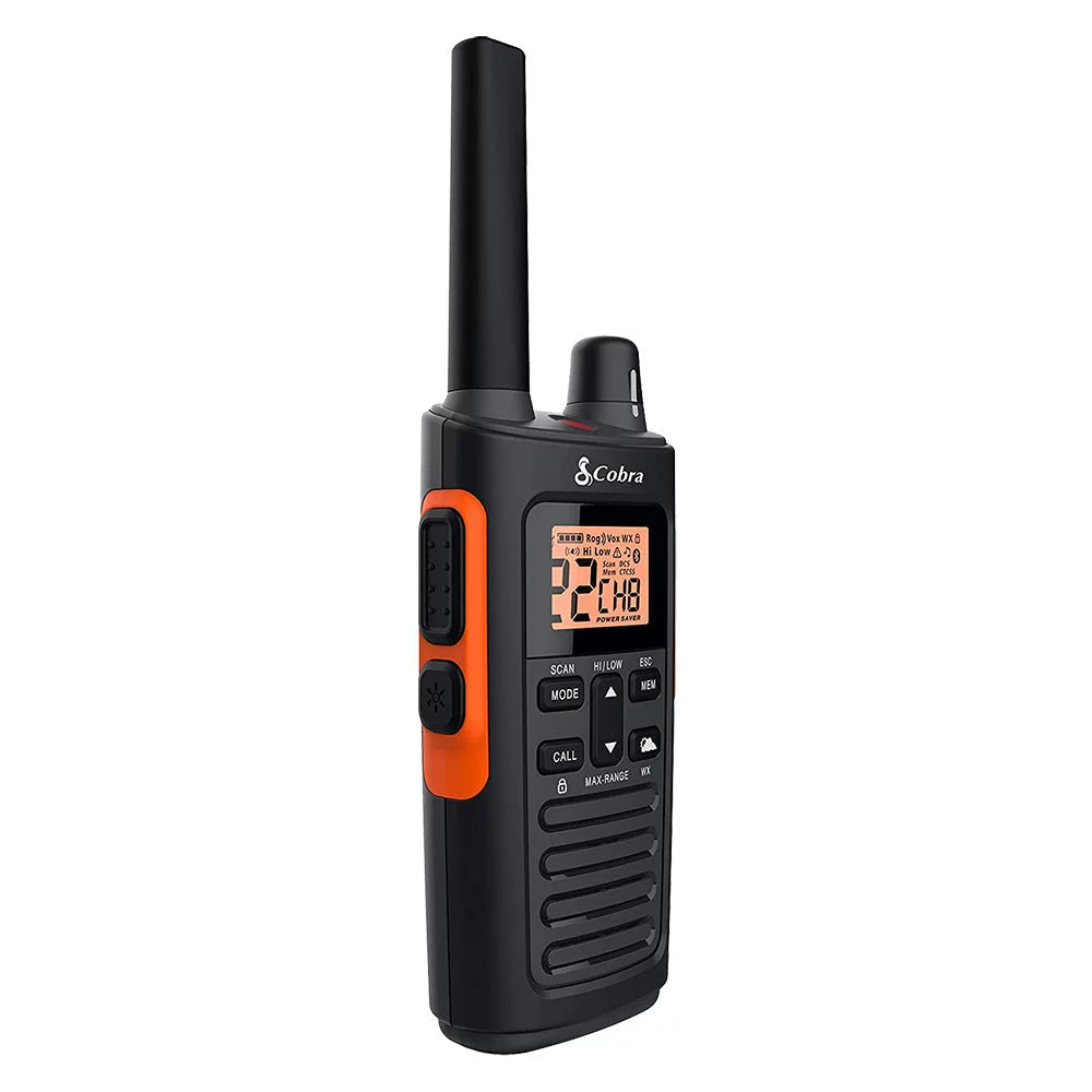 Preset Set Radio for Long RX680 Two-Way Adults Channels, Walkie Cobra - (2-Pack) Rechargeable, Range 60 38-Mile Waterproof Talkies