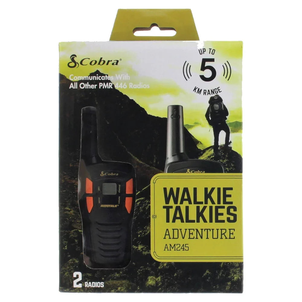 Lightweight, Set Walkie Rechargeable, Two-Way for 16-Mile Adults Talkies 22 Channels, Range Long Cobra Radio - Compact ACXT145