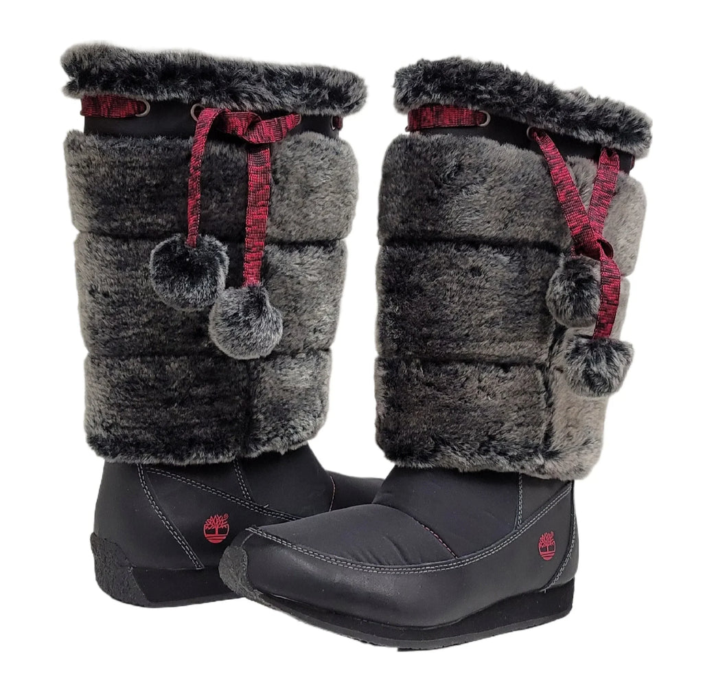 US Black Timberland Preschool Tall Youth Winterberry size 59794 1.5 Boot Fur Medium